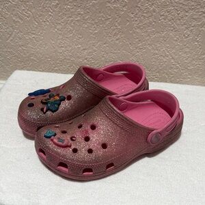 CROCS Kids Pink Glitter Slippers